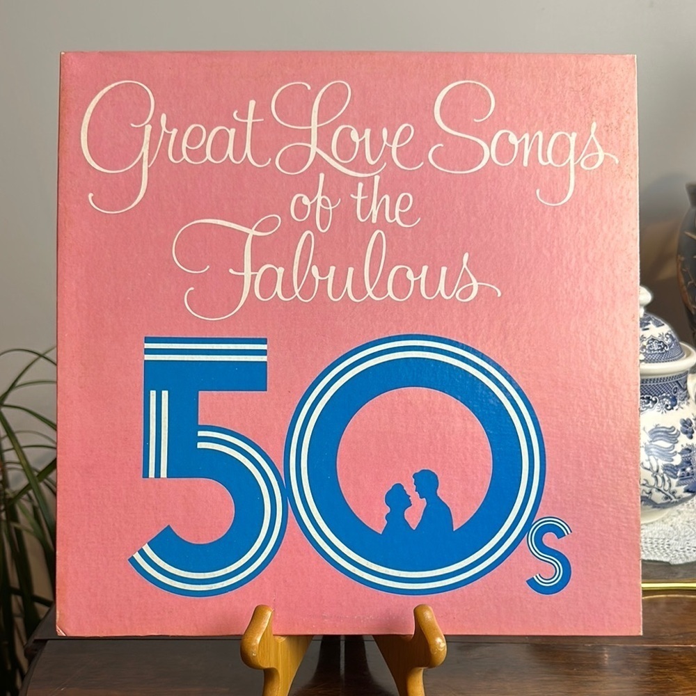 Vintage Pink and Blue Great Love Songs of the Fabulous 50s Vinyl COVER Art *